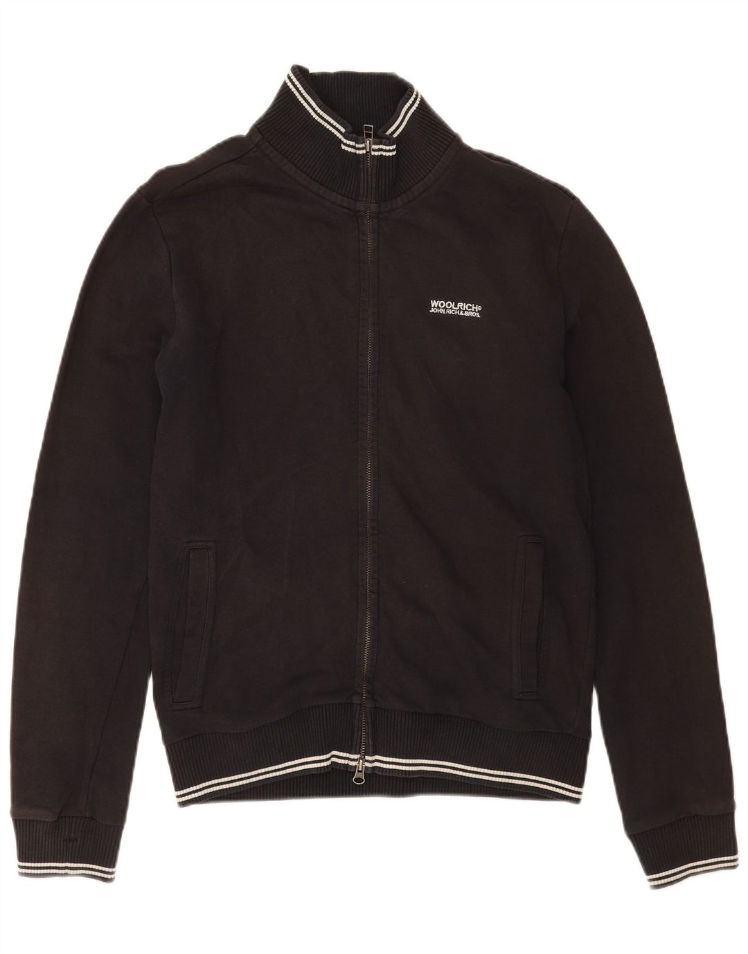 Woolrich Hombre Chándal Top Chaqueta Mediana Algodón Negro