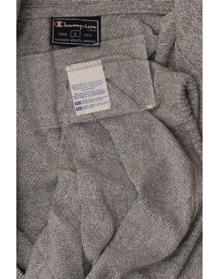 Champion Chaqueta de chándal para hombre de algodón moteado gris grande
