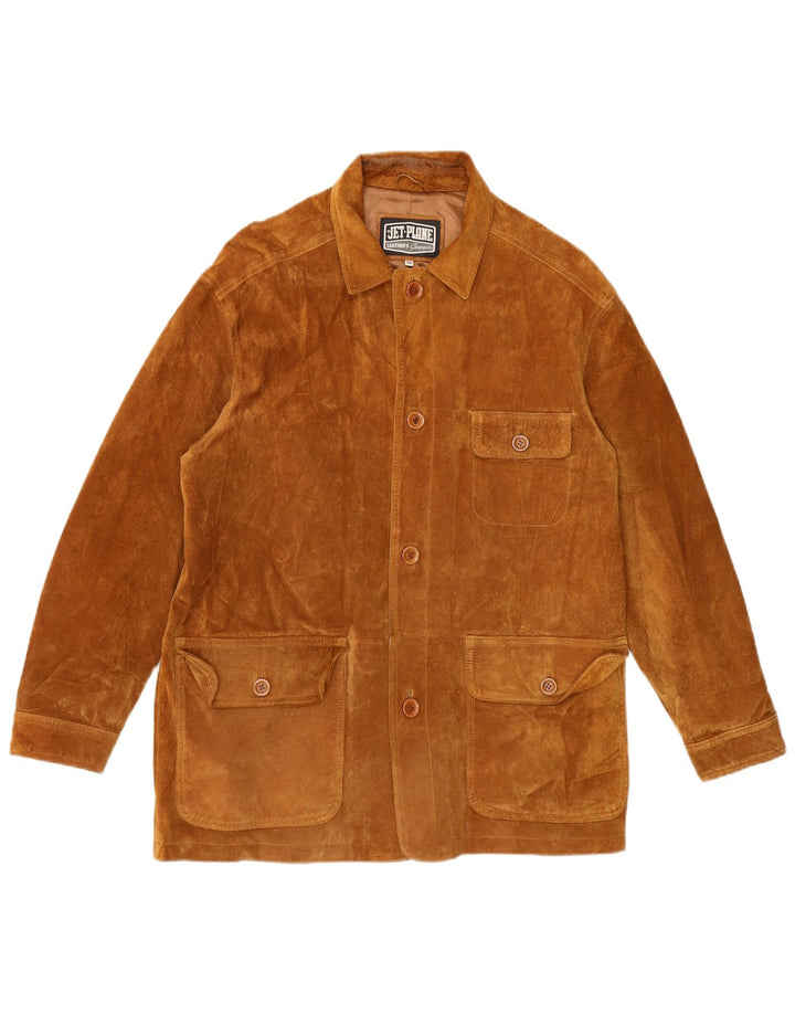 Jet Plane Chaqueta de ante para hombre IT 50 Cuero beige grande