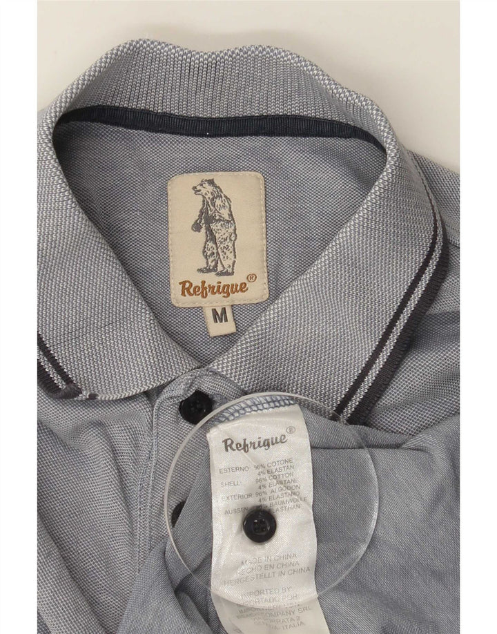 Refrigue Polo para hombre de algodón azul medio