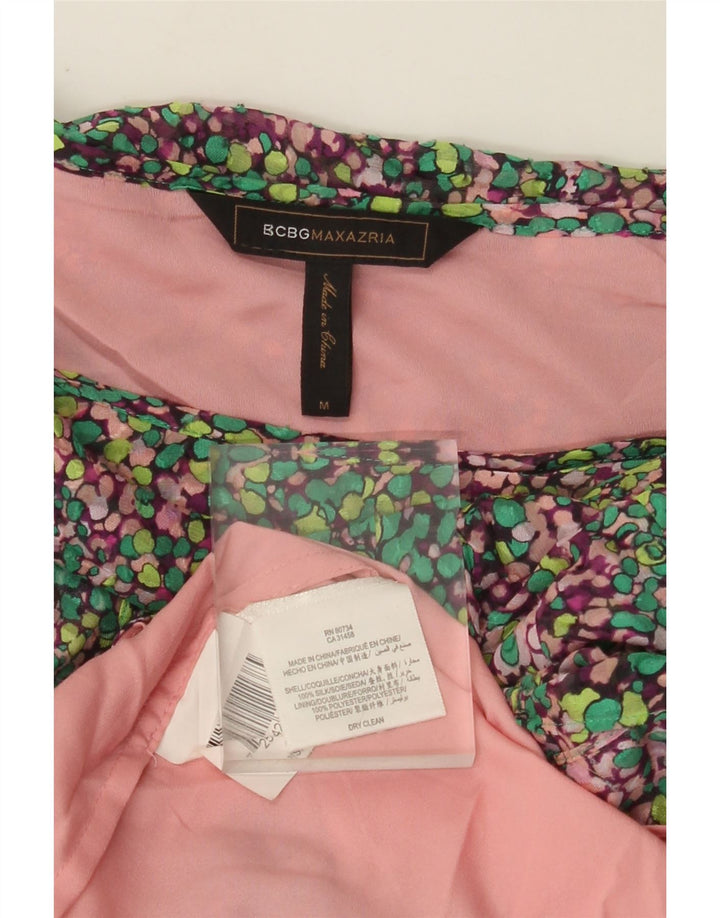 BCBGMAXAZRIA Vestido de un hombro para mujer UK 44 Seda mediana multicolor