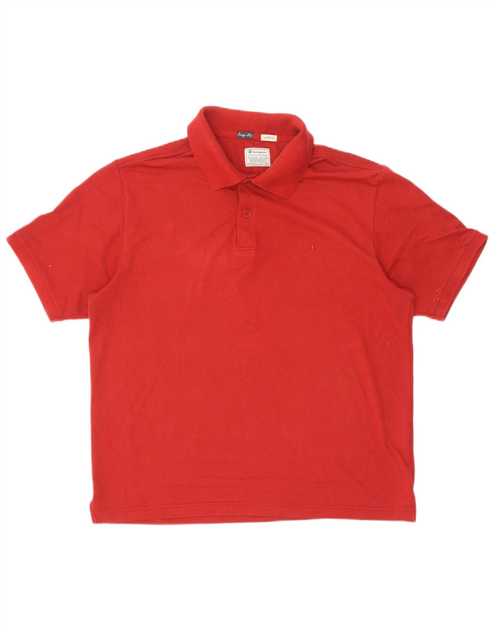 Champion Polo De Ajuste Fácil Para Hombre Grande De Algodón Rojo