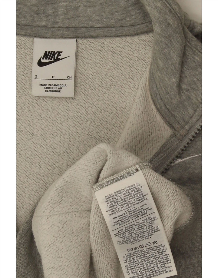 Nike Sudadera extragrande con cuello y cremallera para mujer UK 10 Small Grey Flecked