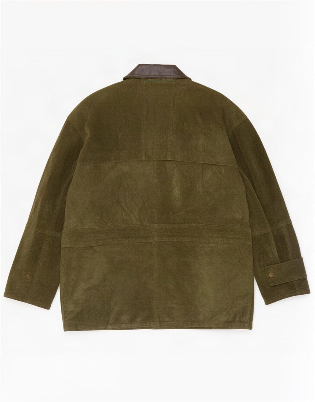 Chaqueta de ante vintage para hombre IT 54 2XL cuero caqui