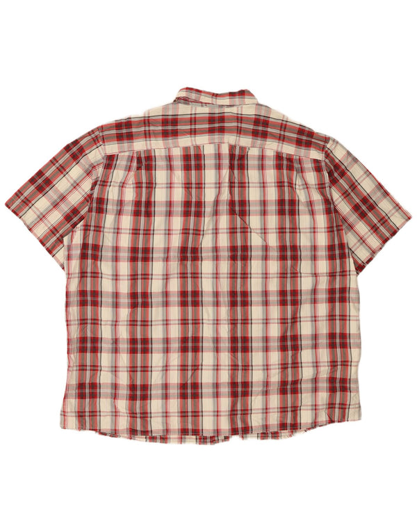 EDDIE BAUER Camisa de manga corta para hombre 2XL Poliéster a cuadros rojos