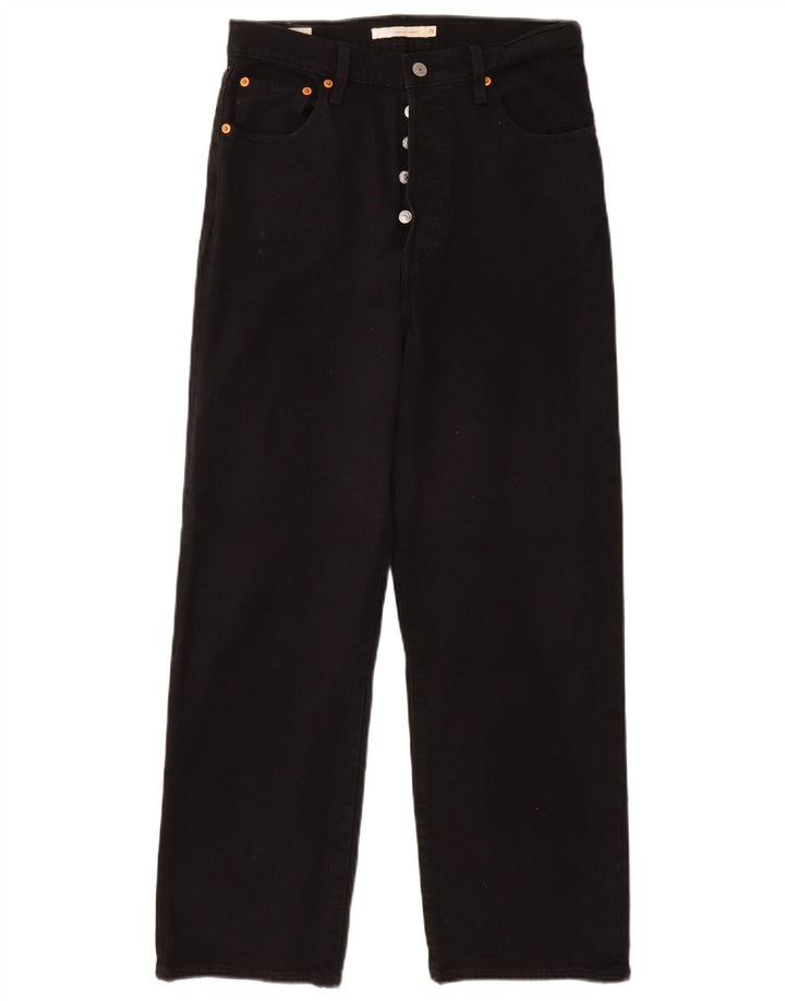 LEVI'S Vaqueros rectos de talle alto Ribcage para mujer W29 L27 Algodón negro