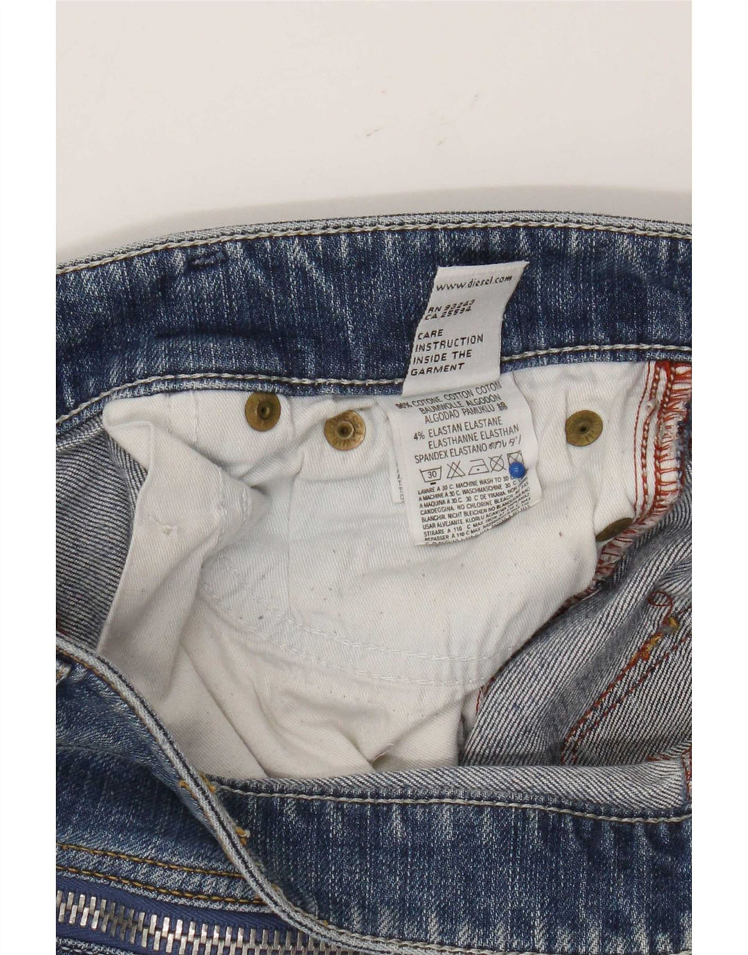 Diesel Mujer Vaqueros Slim Desgastados W27 L31 Algodón Azul