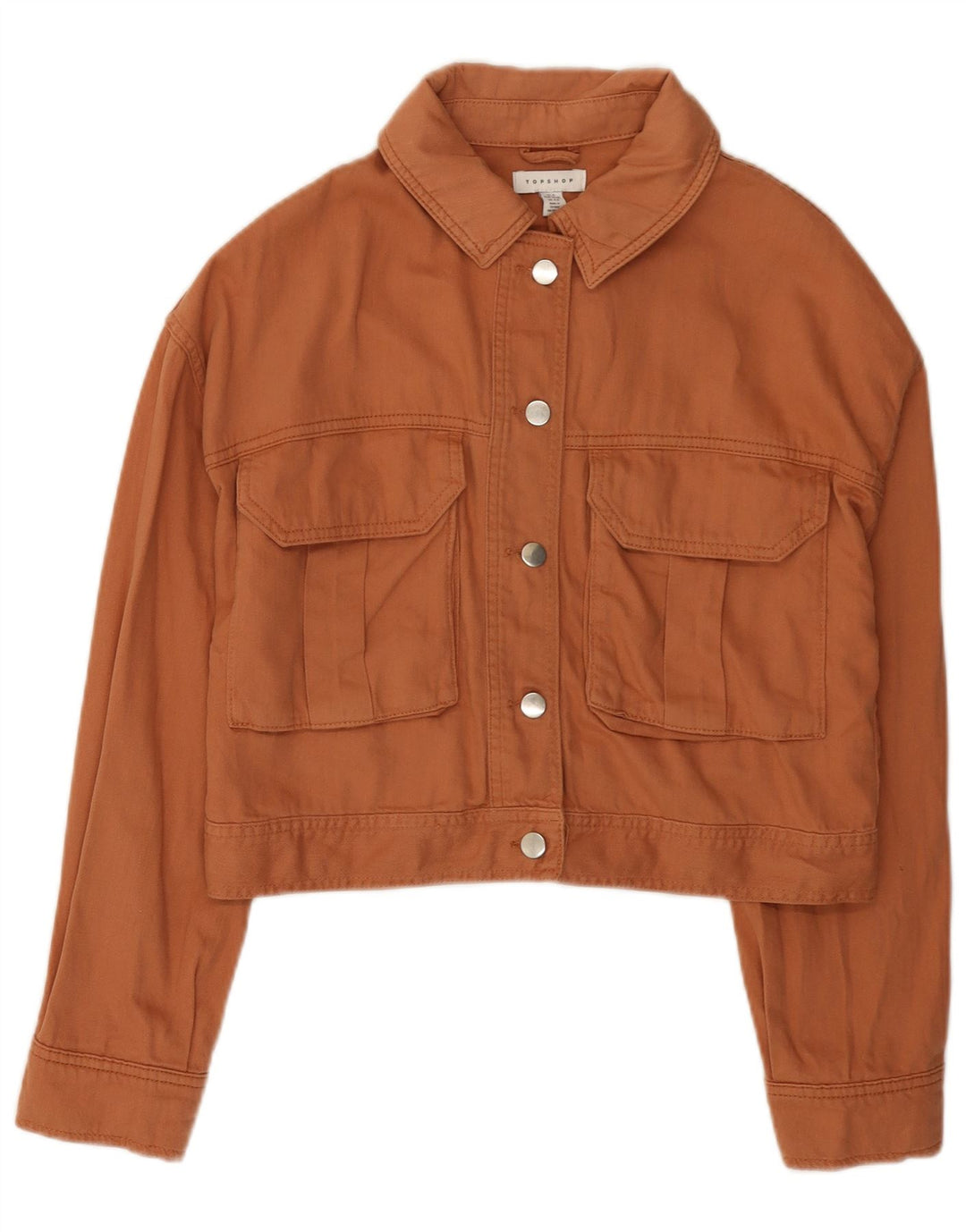 Topshop Chaqueta vaquera corta extragrande para mujer UK 10 Small Orange Cotton