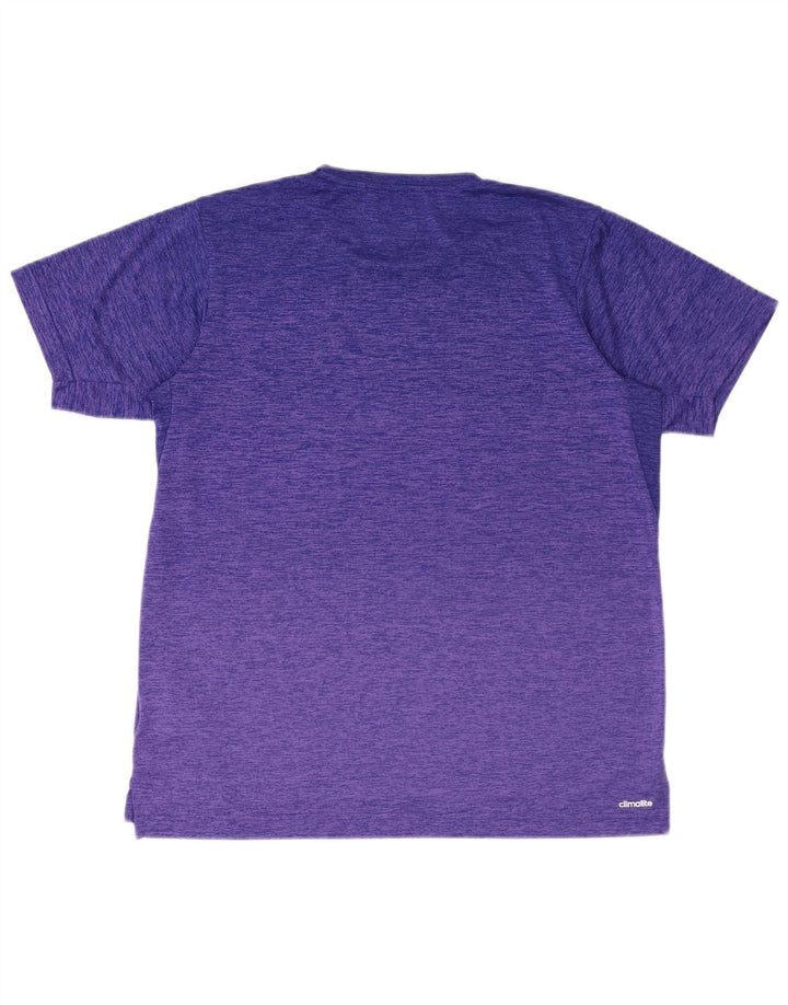 Adidas Mens Climalite Camiseta Top Grande Púrpura Moteado Poliéster