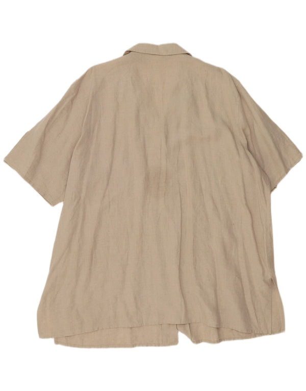 Marina Rinaldi Camisa Mujer Manga Corta Holgada Talla 29 XL Lino Beige