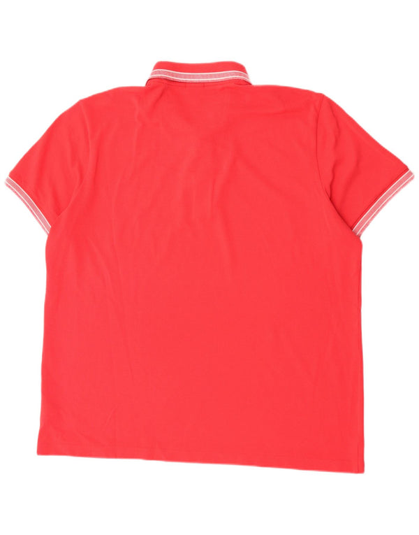 Hugo Boss Polo de corte regular para hombre, talla 3XL, algodón a rayas rojas