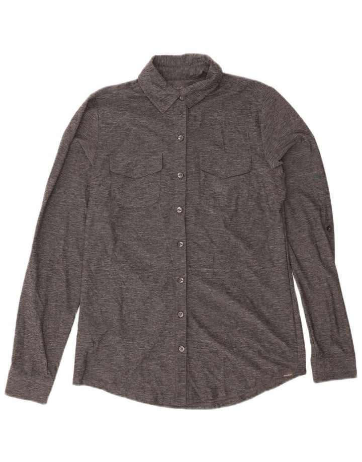 EDDIE BAUER Camisa para mujer UK 6 XS Poliéster moteado gris
