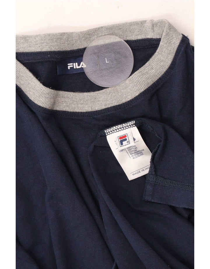 Fila - Camiseta para hombre, talla grande, algodón azul marino