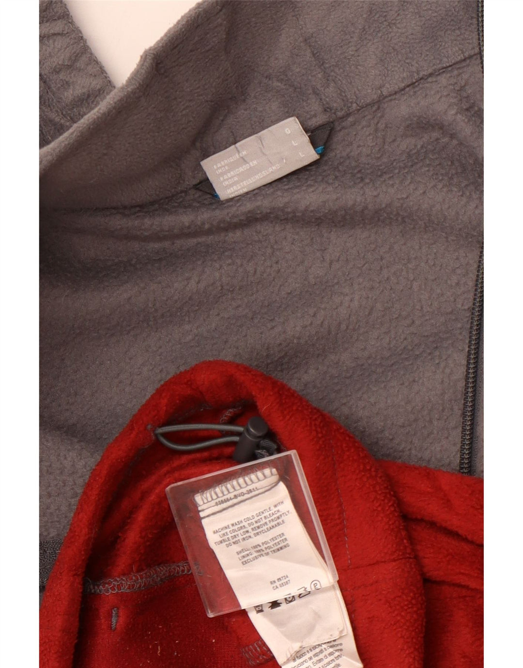 COLUMBIA Chaqueta polar para hombre UK 40 Large Rojo Colorblock Poliéster