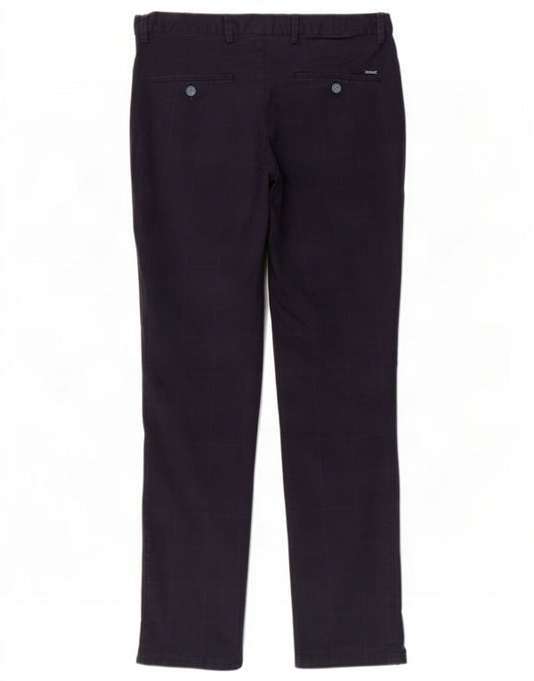 Massimo Dutti Pantalón chino para hombre EU 42 Large W32 L32 Navy Blue Check