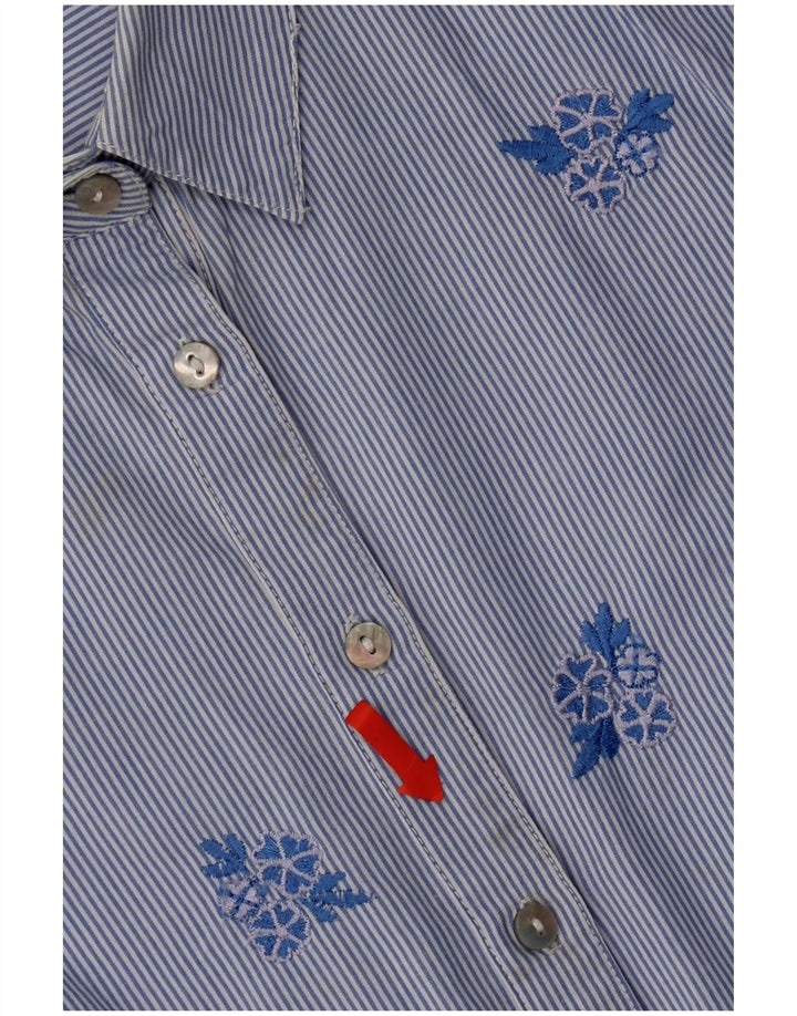 Monsoon Camisa para mujer UK 8 Small Azul Floral Algodón