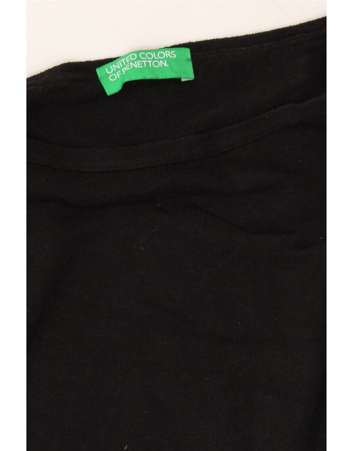 BENETTON Womens Sweatshirt Jumper UK 12 Medium Black Vintage Benetton and Second-Hand Benetton from Messina Hembry 