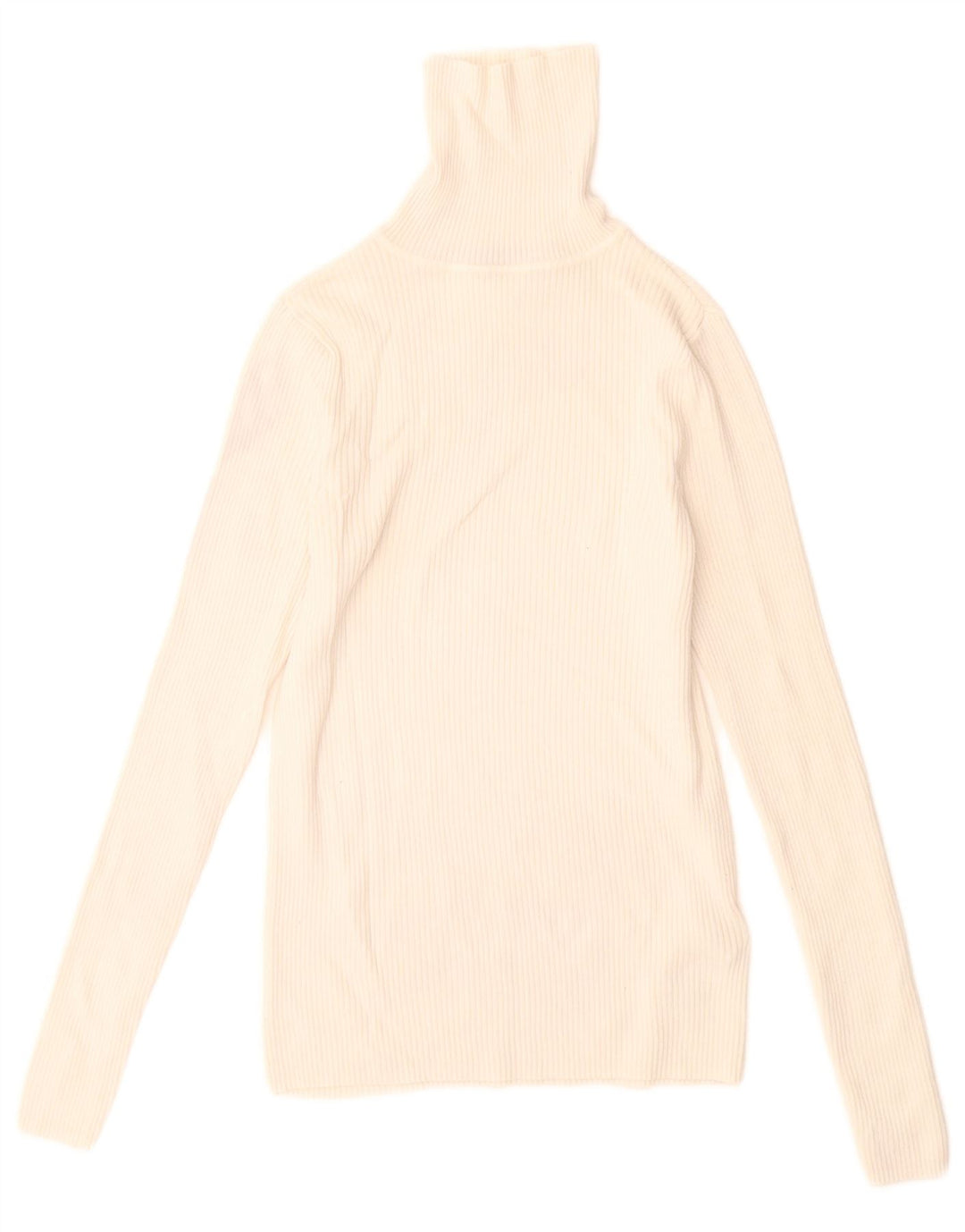 Marks & Spencer Suéter tipo jersey con cuello vuelto para mujer UK 10 Small White Viscosa
