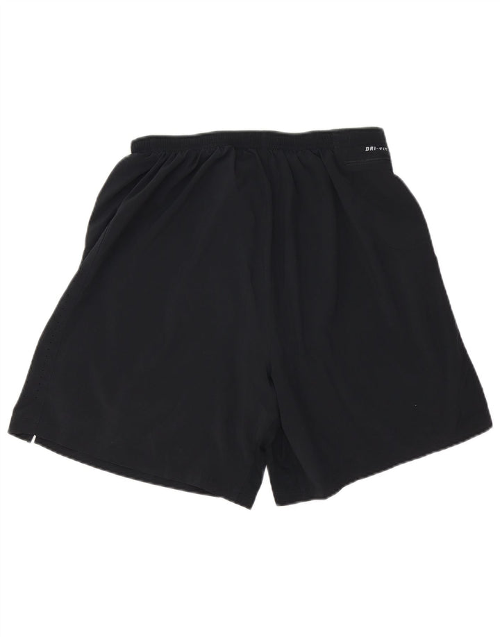 NIKE Pantalones cortos deportivos Dri Fit para hombre, poliéster negro grande