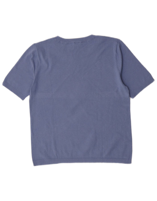 Marella Mujer EMME Blusa Top UK 10 Small Azul