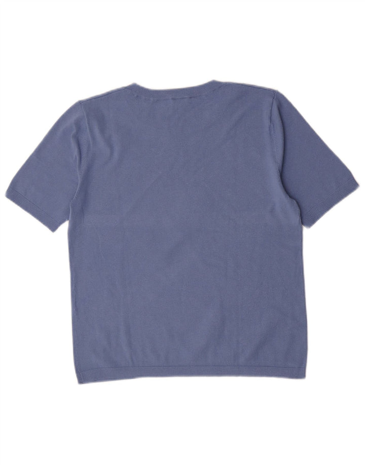 Marella Mujer EMME Blusa Top UK 10 Small Azul
