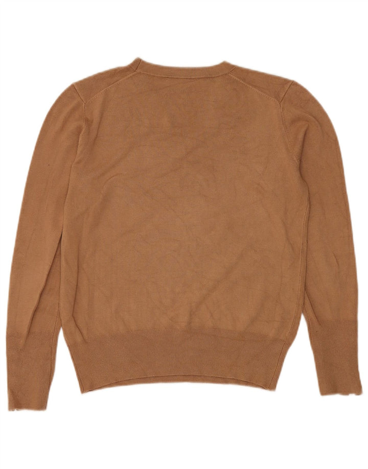 Zara Jersey con cuello redondo para mujer, talla 44, color marrón medio