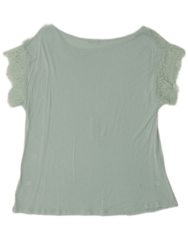 BENETTON Blusa para Mujer Top UK 44 Verde Medio