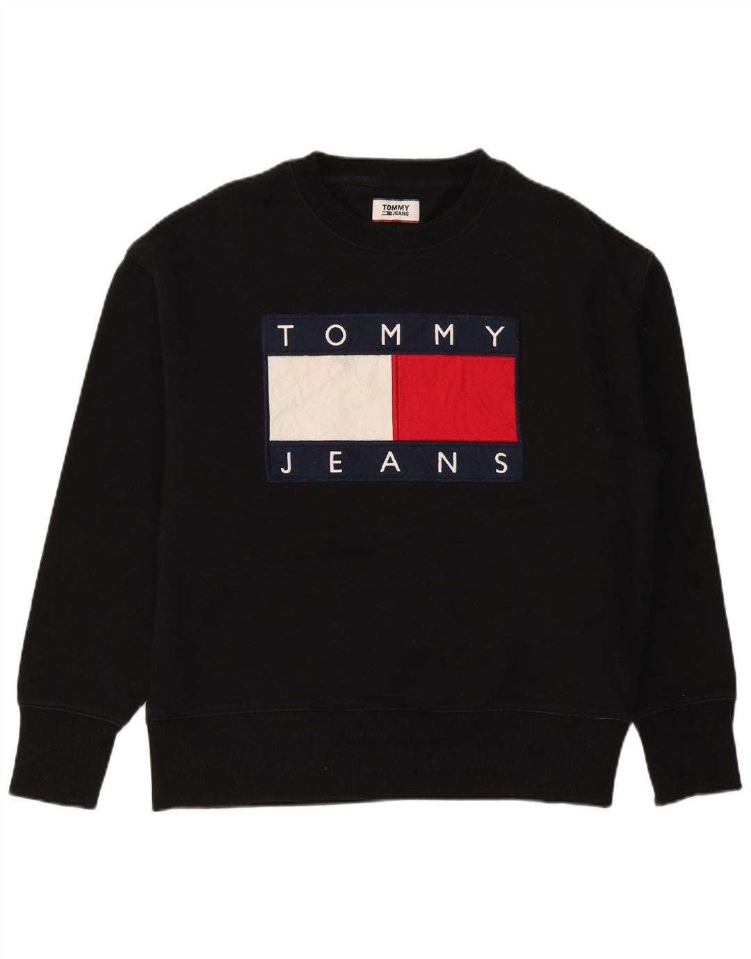 TOMMY HILFIGER Sudadera gráfica para hombre Jumper Large Black Cotton