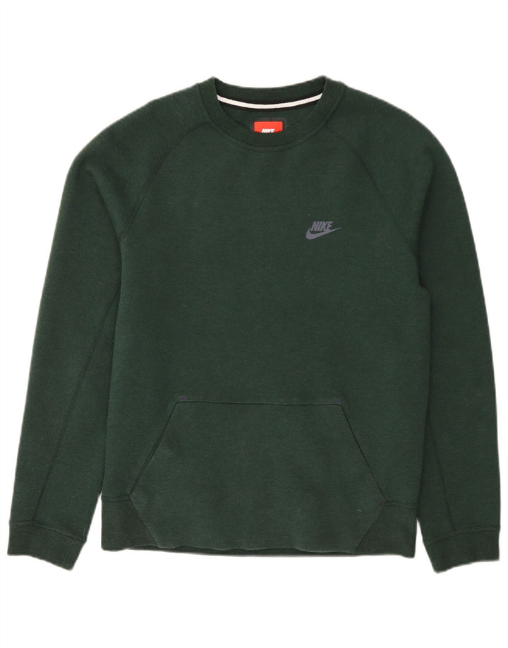 NIKE Hombre Sudadera Jumper Small Verde Algodón
