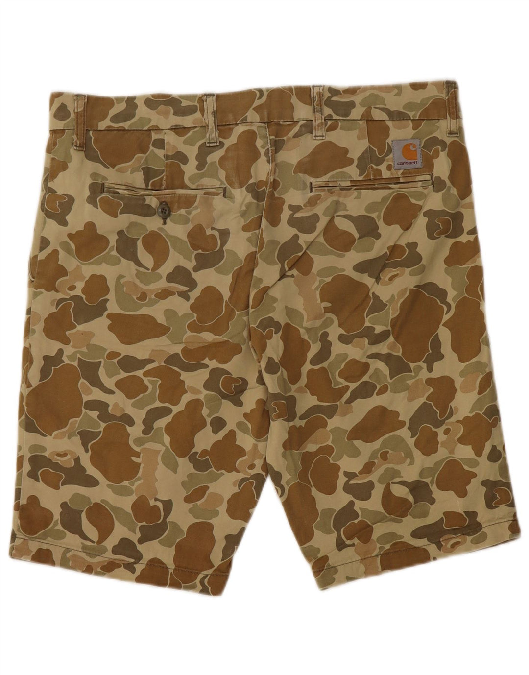 CARHARTT Bermudas Chinos para Hombre W32 Algodón Camuflaje Caqui Medio