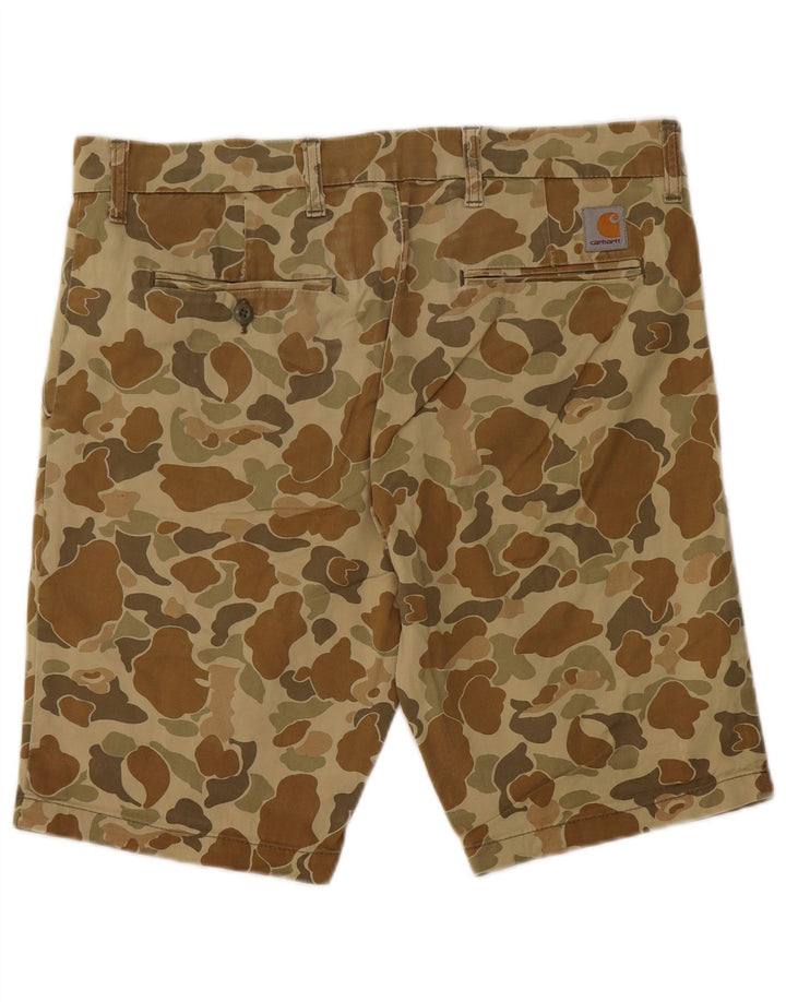 CARHARTT Bermudas Chinos para Hombre W32 Algodón Camuflaje Caqui Medio