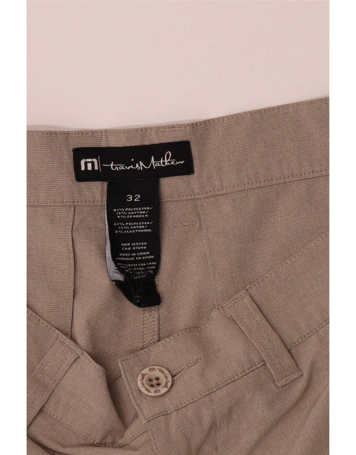 Travis Mathew Pantalones cortos chinos de corte regular para hombre W32 Poliéster beige medio