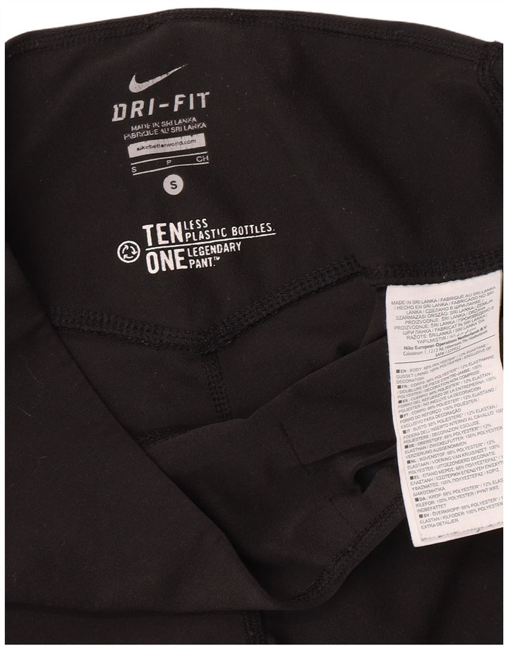 Nike Dri Fit Capri Pantalones de chándal para Mujer UK 8 Small Poliéster Negro