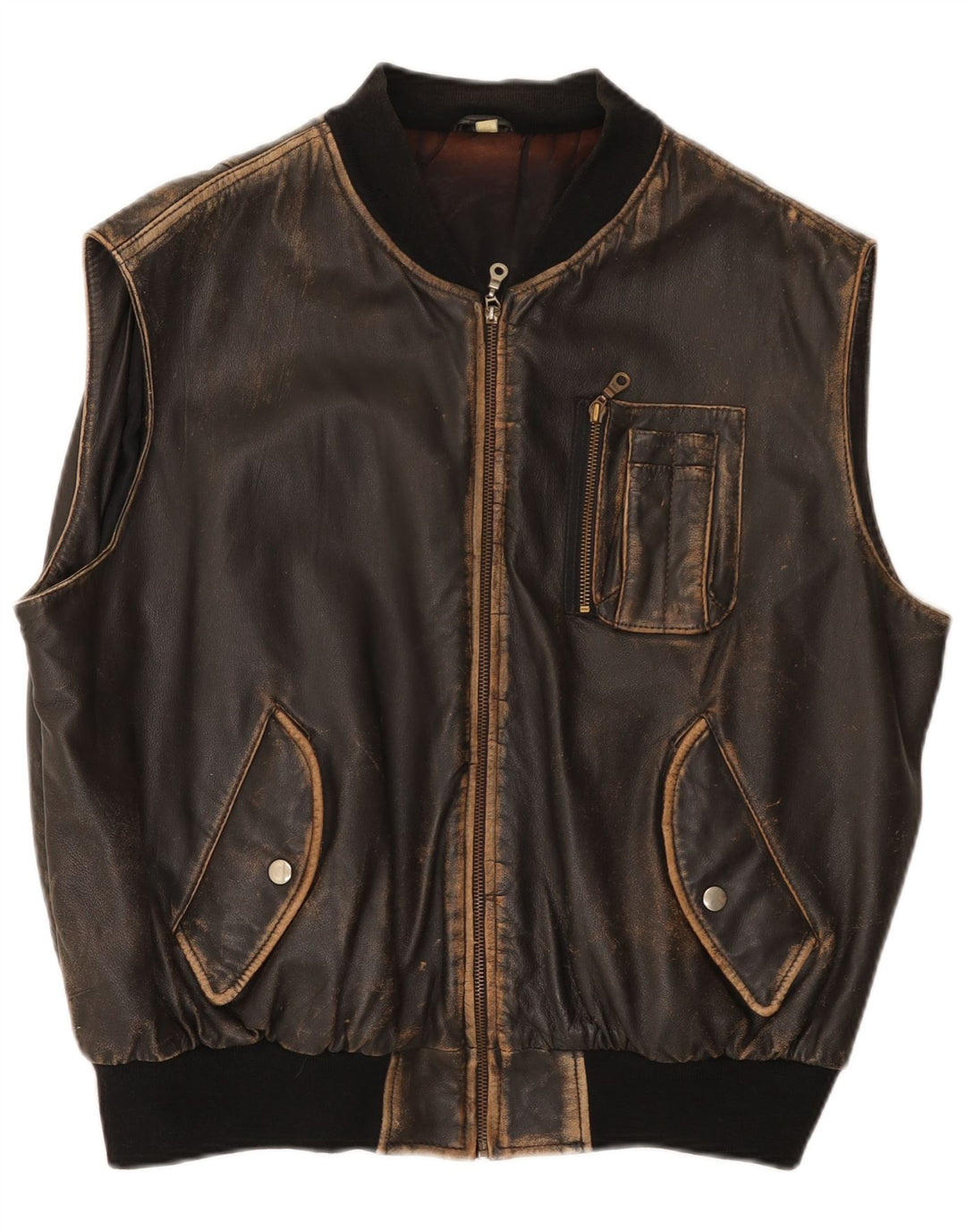 Conbipel Chaleco de cuero para hombre IT 50 Cuero marrón grande