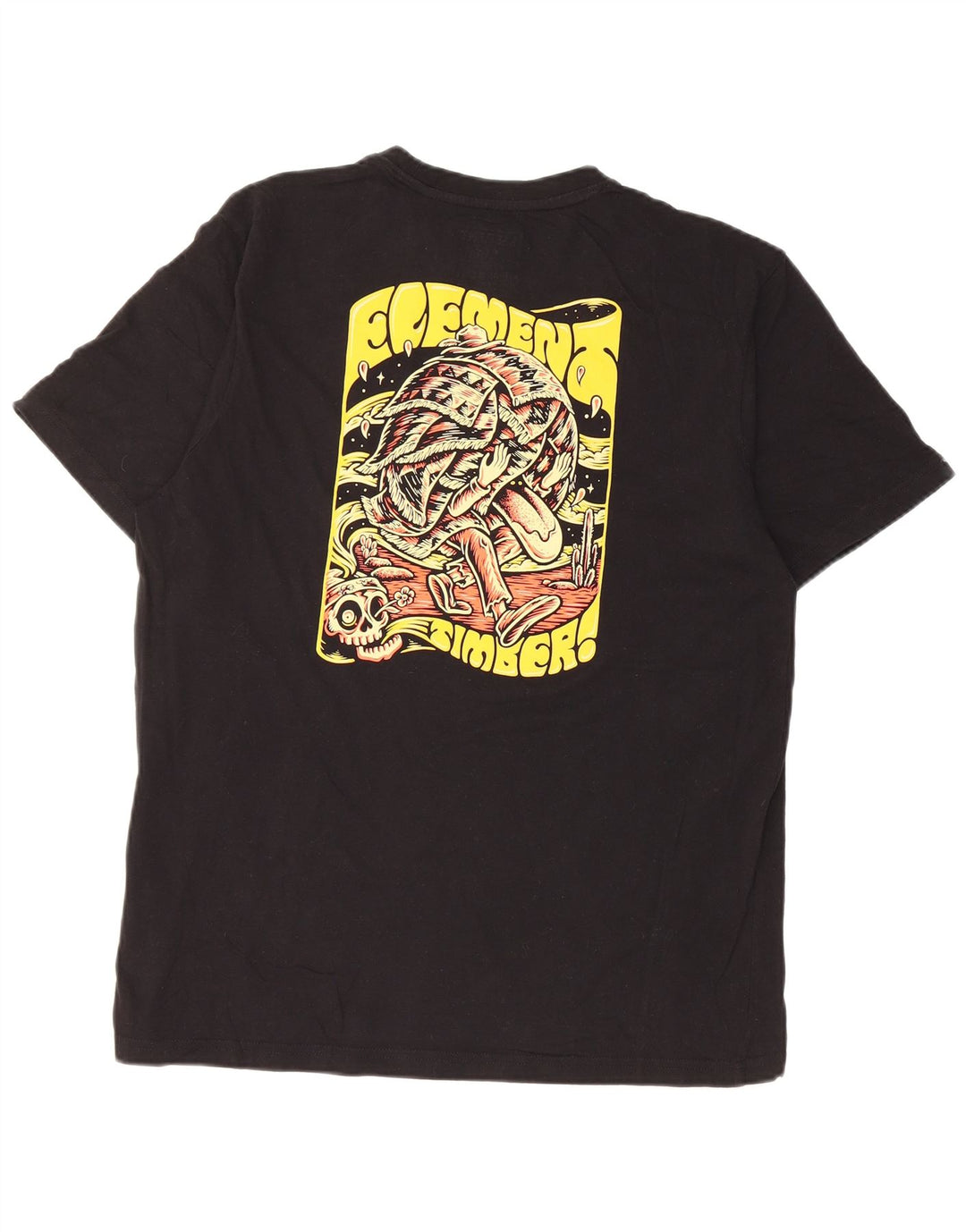 Element Camiseta gráfica de ajuste regular para hombre Top mediano de algodón negro