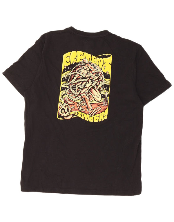 Element Camiseta gráfica de ajuste regular para hombre Top mediano de algodón negro