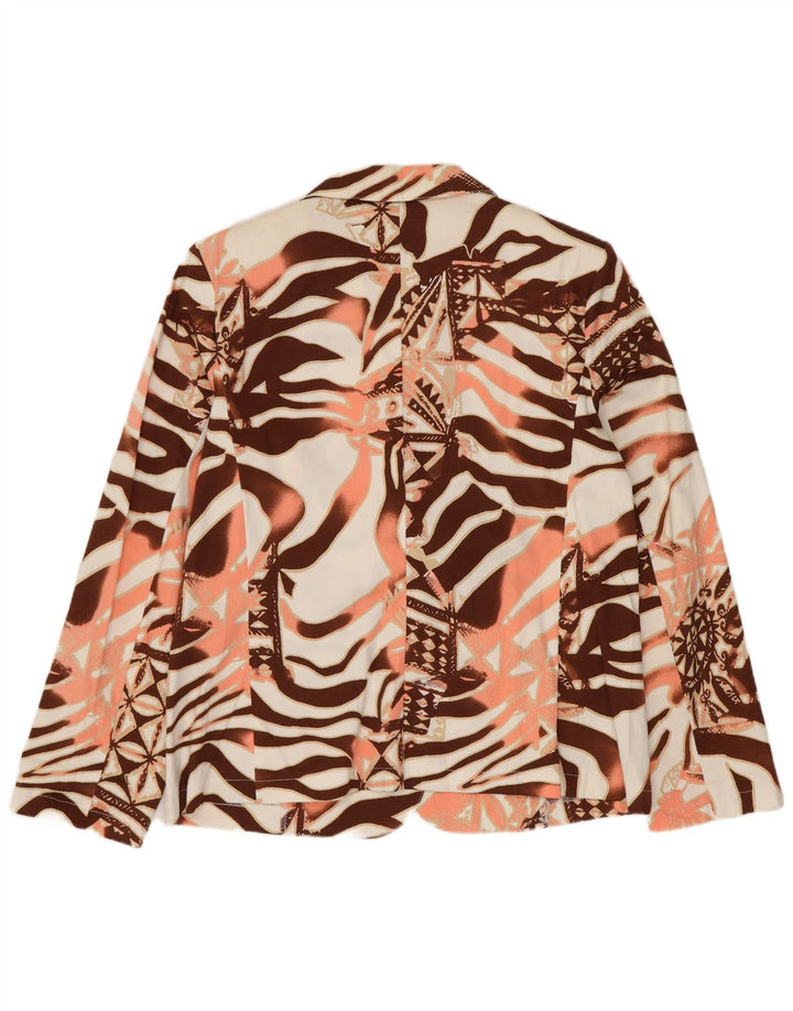 VINTAGE Chaqueta Blazer para mujer Reino Unido 14 Estampado animal multicolor grande