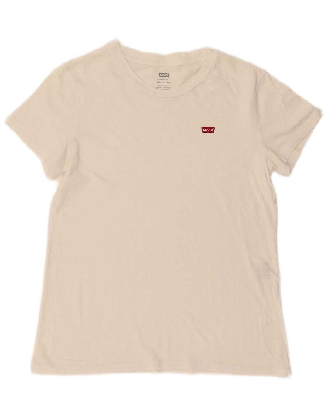 Levi's Perfect Crew Camiseta para hombre, talla pequeña, color blanco
