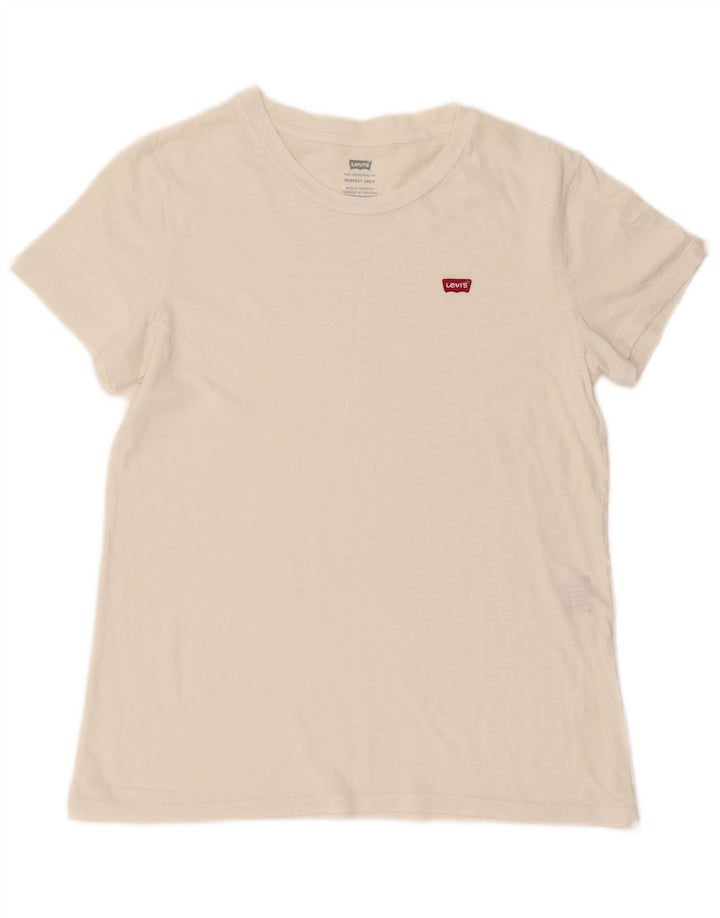 Levi's Perfect Crew Camiseta para hombre, talla pequeña, color blanco