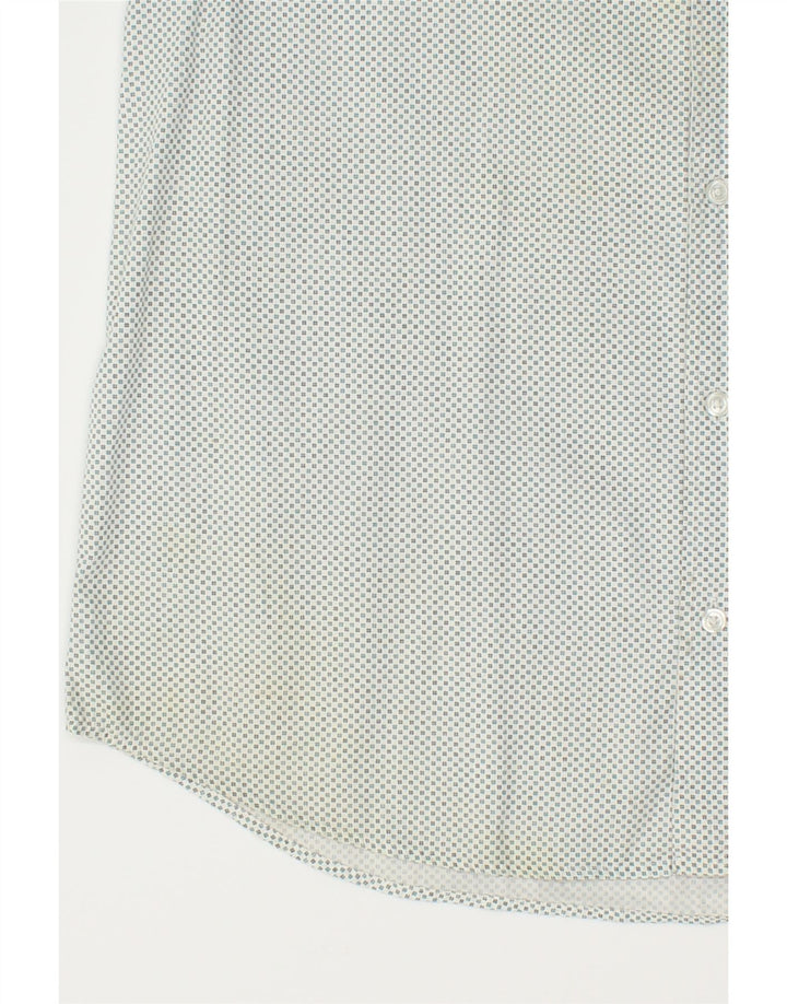 GUESS Mens Short Sleeve Shirt XL White Spotted Cotton Vintage Guess and Second-Hand Guess from Messina Hembry 