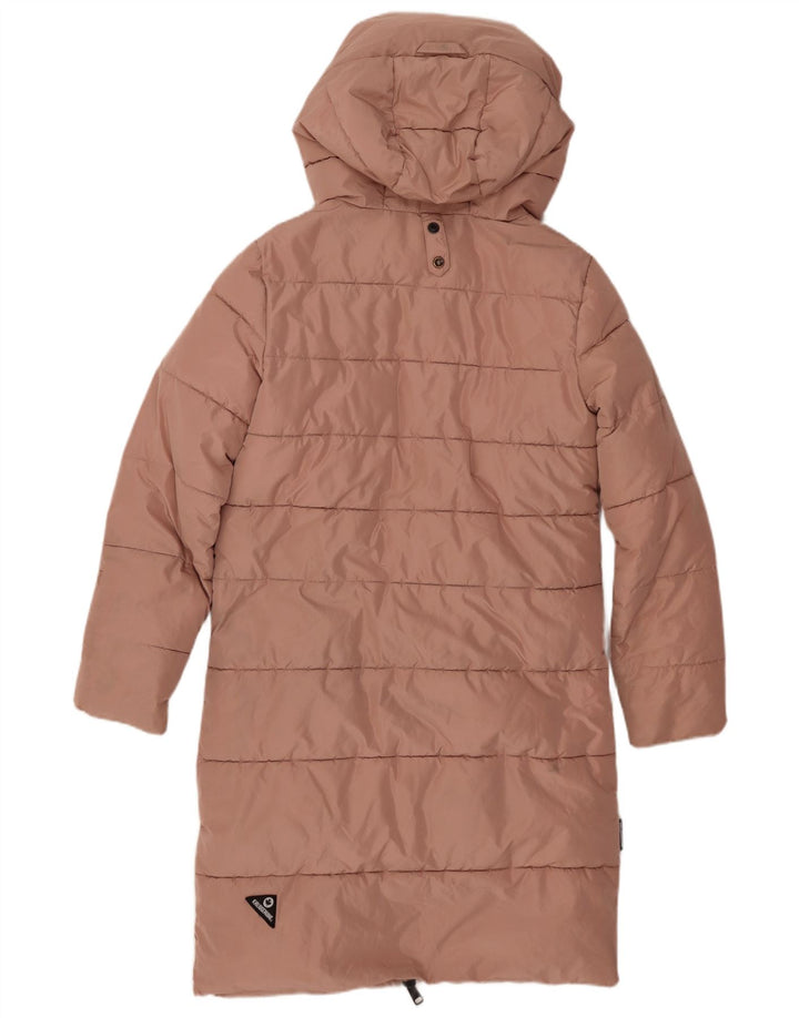 KHUJO Abrigo acolchado extragrande con capucha para mujer UK 6 XS Poliéster rosa