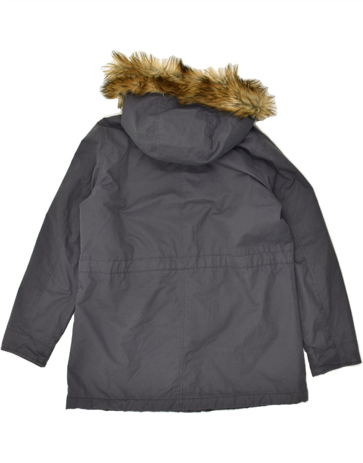 BENETTON Womens Parka Jacket UK 18 XL Grey Cotton | Vintage Benetton | Thrift | Second-Hand Benetton | Used Clothing | Messina Hembry 