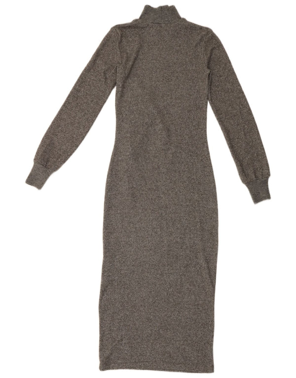 Zara Mujer Maxi Vestido De Manga Larga UK 8 Small Gris
