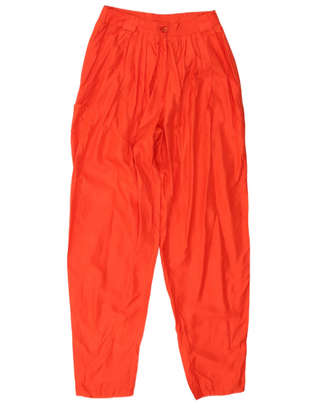 Vintage mujer pantalones cargo cónicos IT 40 Pequeño W26 L32 Seda Roja