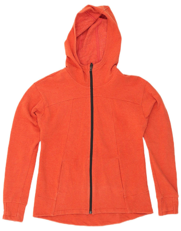 The North Face Womens Oversized Zip Hoodie Sweater UK 6 XS Orange Cotton