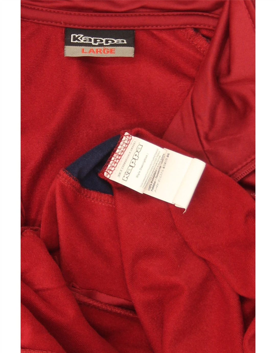 Kappa Mens Graphic Chándal Top Chaqueta Grande Rojo Colorblock Poliéster