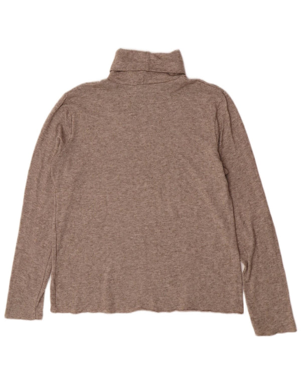 Zara Mujer Blusa Con Cuello Vuelto Top UK 40 XL Marrón