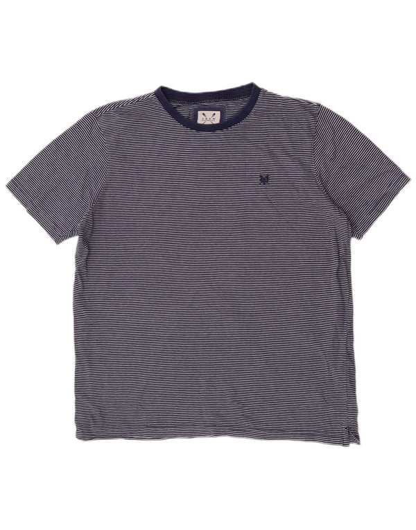 Crew Clothing Camiseta para hombre Top XL Algodón a rayas azules