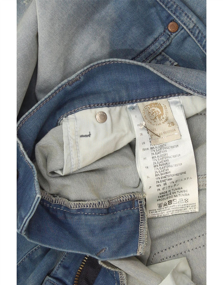 Diesel Mujer Grupee Vaqueros Slim Desgastados W28 L32 Algodón Azul