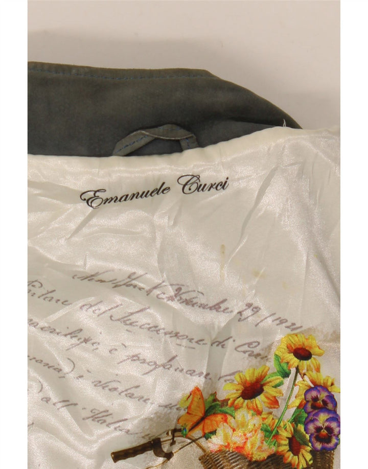 Emanuele Curci Chaqueta bomber de ante para mujer IT 44 Bloque de color gris medio